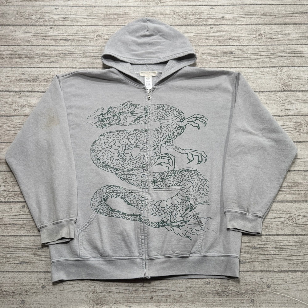 Project Social x Urban Outfitters Hoodie L/XL Gray Zip Up Sweatshirt Pullover